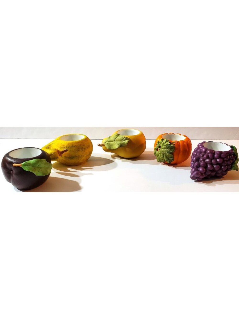 PartyLite HARVEST MEDLEY set of 5 fall autumn fruit tealight candleholders P7258